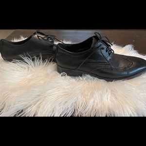 Black dress shoes. Worn Once. Size 7 in men. Practically new.